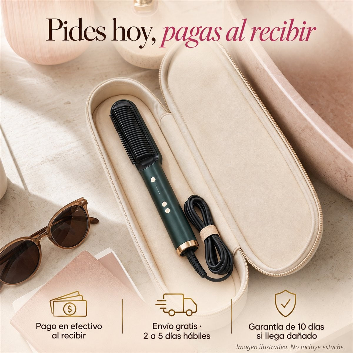 Pagas al recibir, envío gratis y garantía de 10 días. Imagen ilustrativa: no incluye estuche