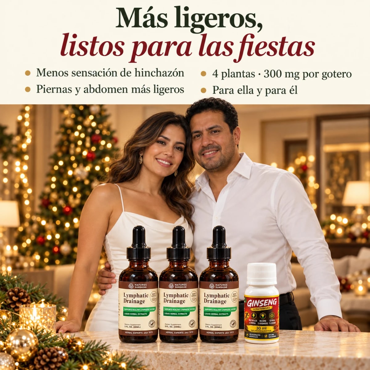 Drenaje Linfático en Gotas — 3 frascos + shot de ginseng