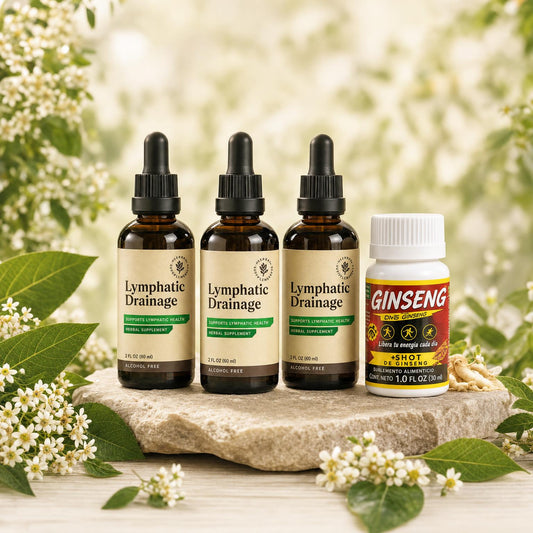 3 frascos de drenaje linfático de 60 ml y shot de ginseng de regalo