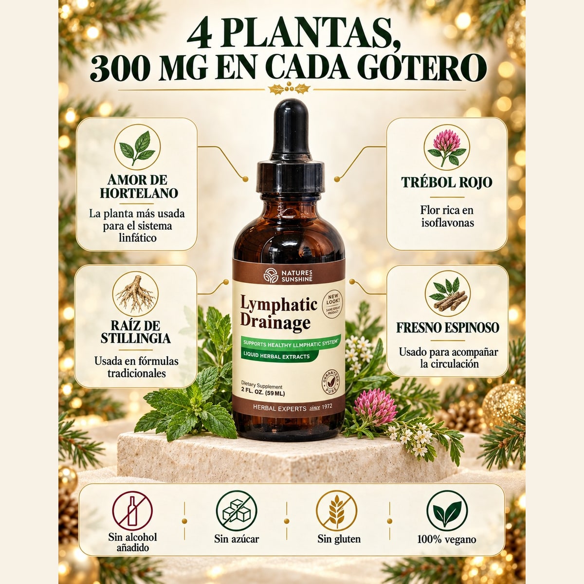 Drenaje Linfático en Gotas — 3 frascos + shot de ginseng