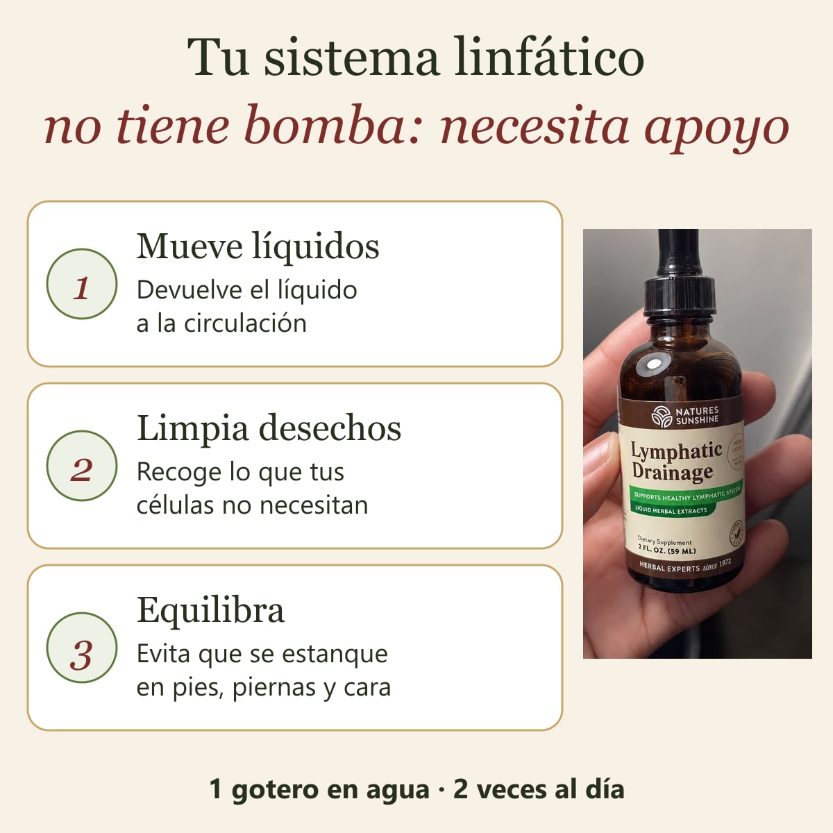 Drenaje Linfático en Gotas — 3 frascos + shot de ginseng