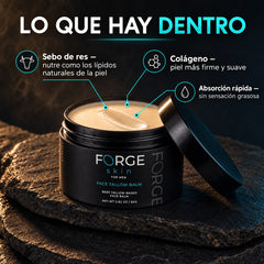 Ingredientes de Forge Skin: sebo de res y colágeno
