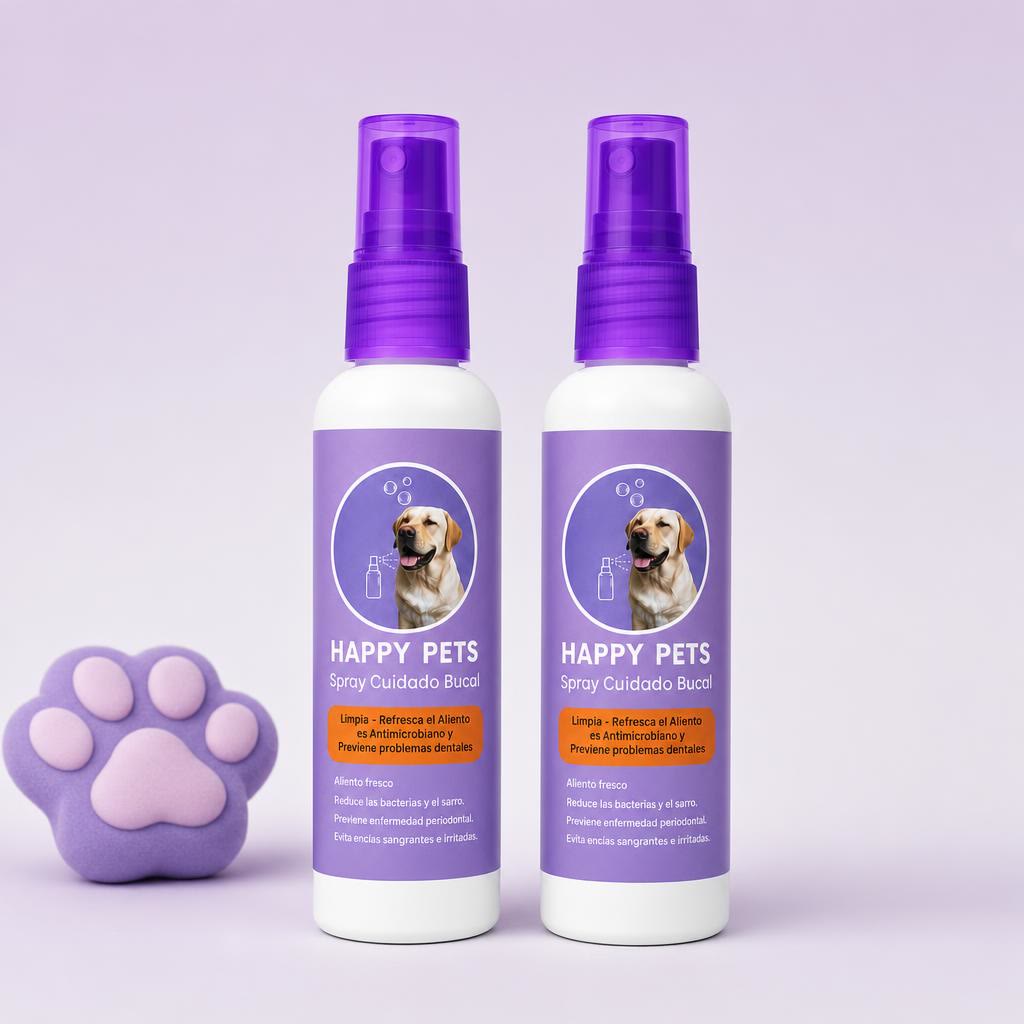 Happy Pets — Spray de cuidado bucal para perros y gatos (60 ml)