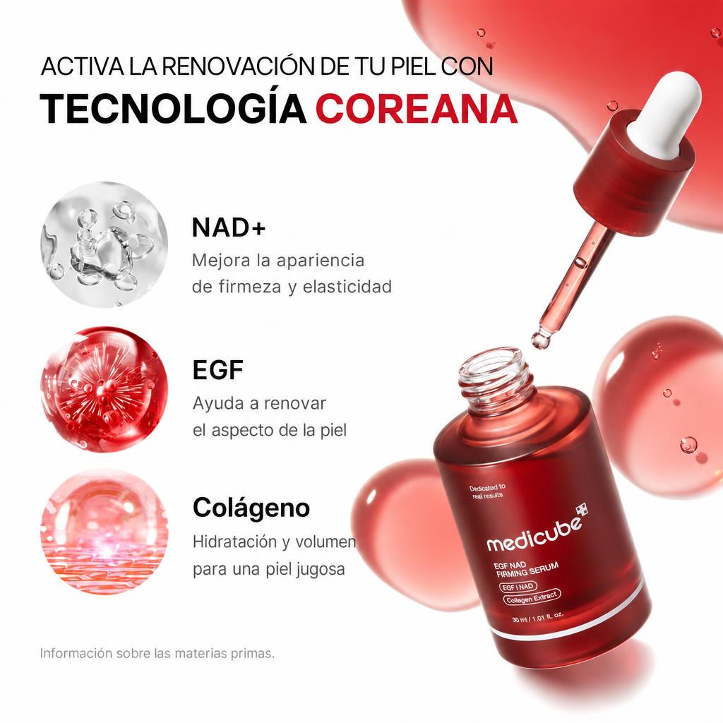 Sérum Reafirmante EGF NAD — Firmeza y luminosidad, skincare coreano (30 ml)