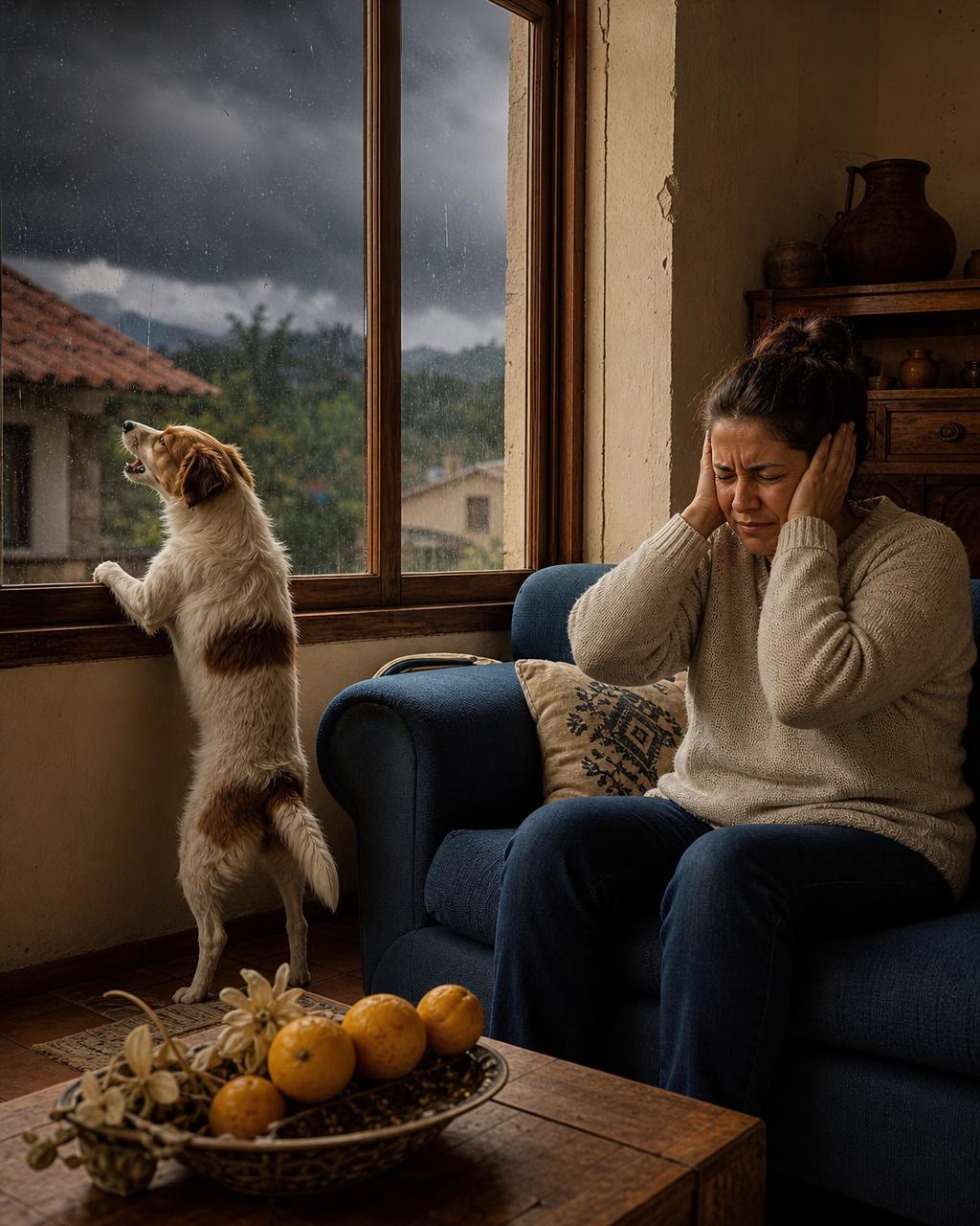¿Ladra sin parar durante la tormenta?