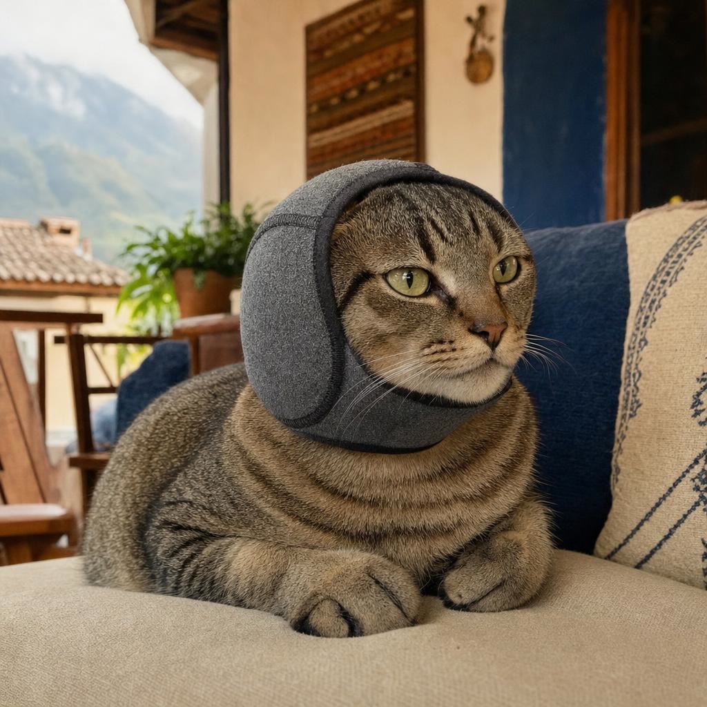 Orejeras antirruido para perros y gatos — Calma en truenos y fuegos artificiales