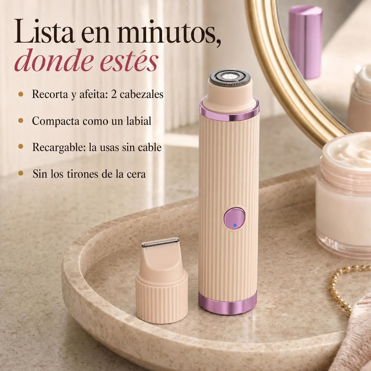 Depiladora Portátil 2 en 1 — Recorta y afeita donde estés
