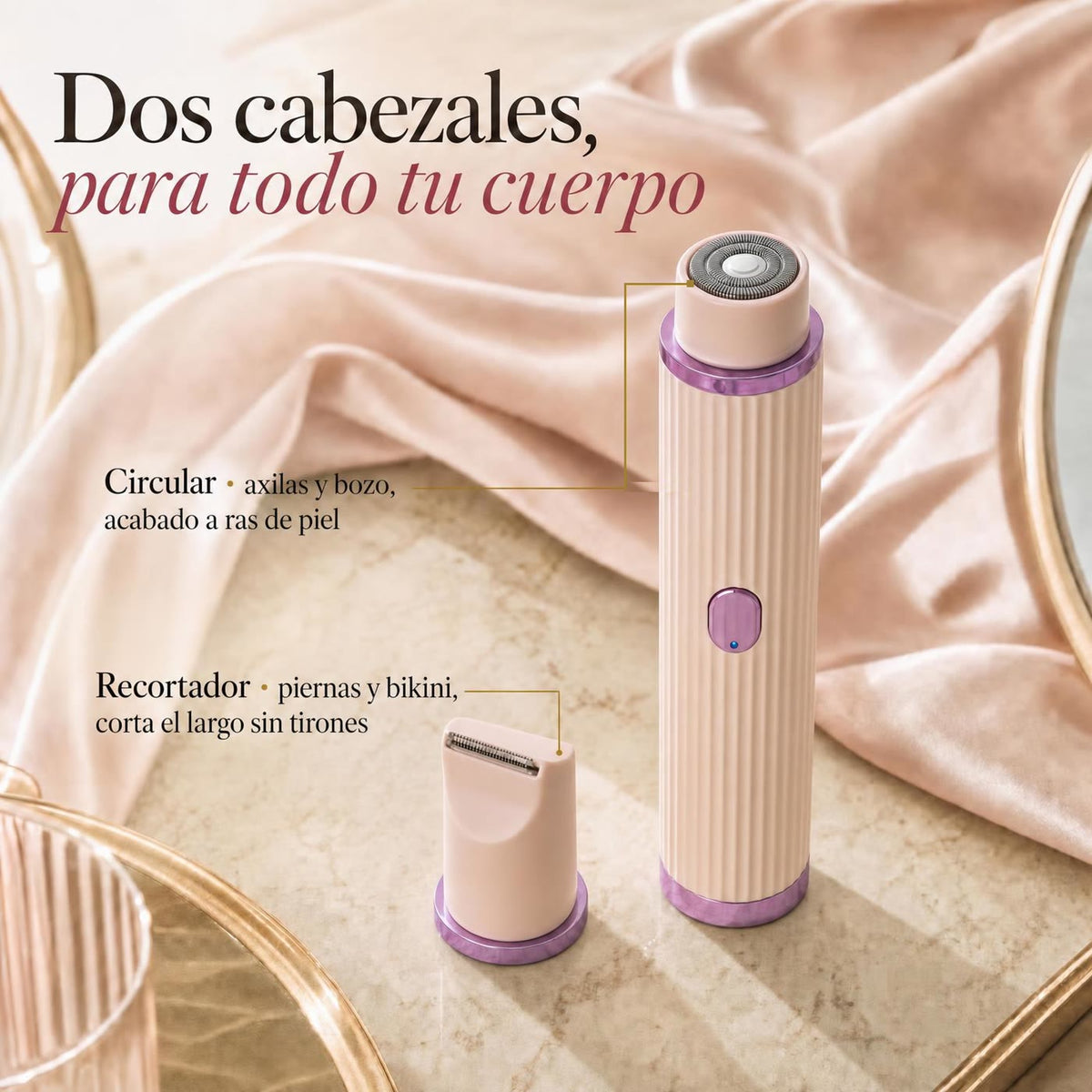 Depiladora Portátil 2 en 1 — Recorta y afeita donde estés